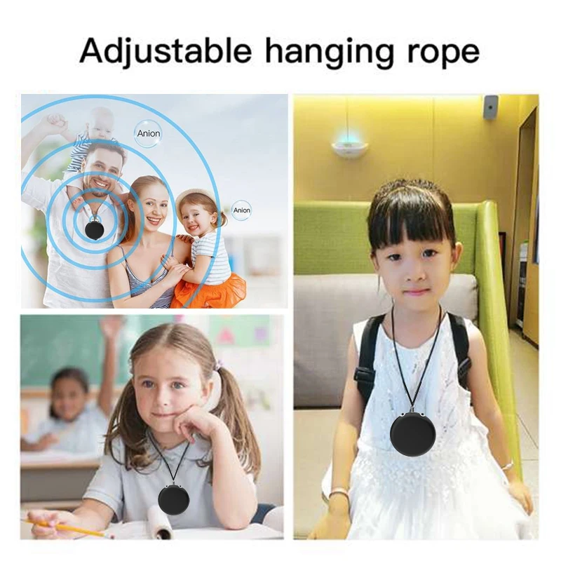 

2 Pcs Air Purifier Personal Wearable Mini Car Oxygen Bar 300MAh Battery Negative Ion Hanging Neck Air Purifier