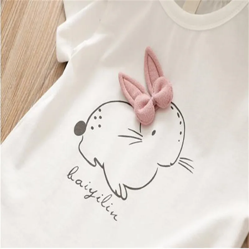 2 шт. Детская футболка с принтом кролика и платье пачка|Комплекты одежды для