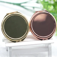 5pcs 50mm silvergoldrose gold blank compact mirror round metal make up pocket mirror for diy womengirl party gift