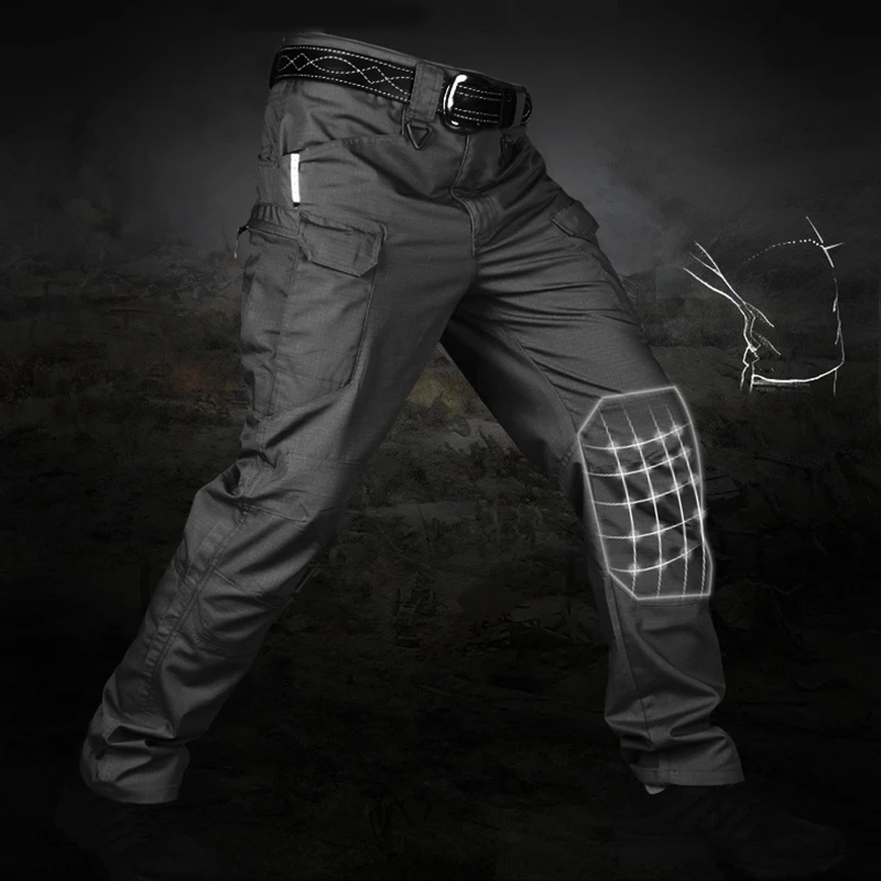 

Hot Men's Pants Waterproof Windproof Trousers Outside Sports Hiking Pants Multi-Pocket Work Pants