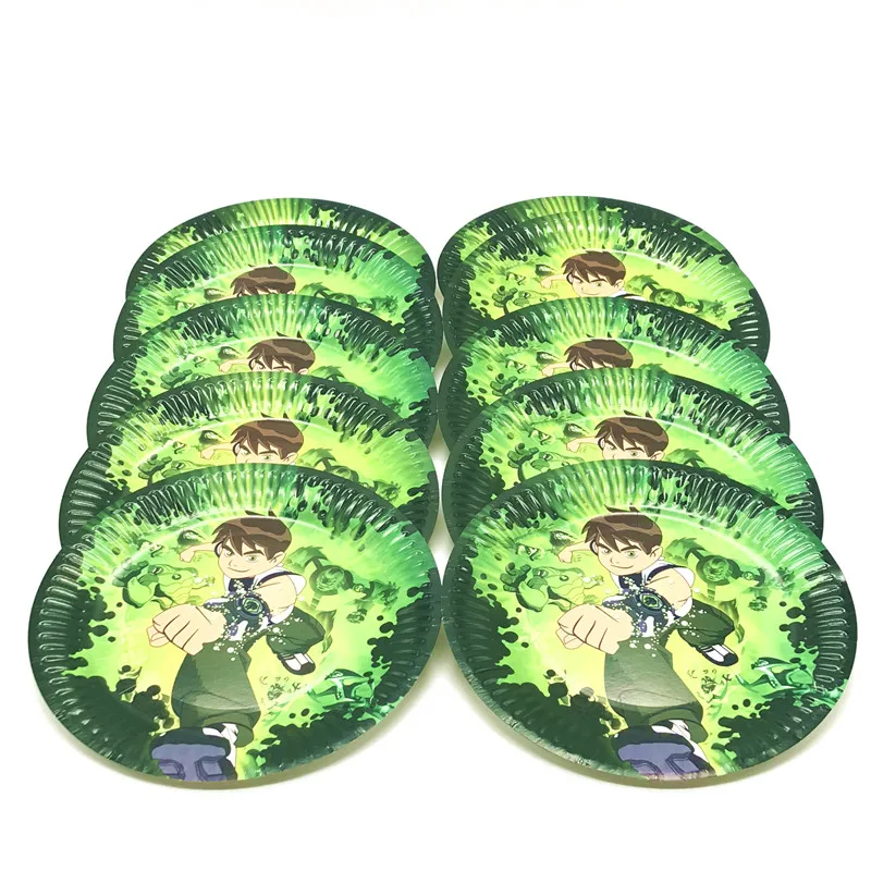 

Ben 10 Party Supplies Children's Theme Birthday Party Decoration Decorative Paper Cup Dishes Flag Napkin Boy Party Supplies Set