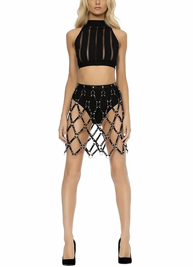 Женский кожаный ремень готический костюм в стиле панк женский для диджея