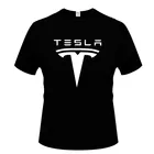 Мужская летняя футболка Tesla с цифровым 3d принтом, дышащая однотонная Повседневная футболка с круглым вырезом и коротким рукавом, 130-6xL
