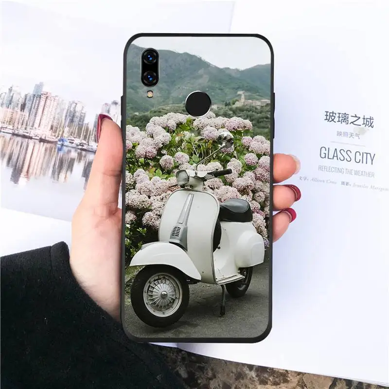 

Vespa Scooter fashion design Phone Cases For Huawei honor Mate P 10 20 30 40 Pro 10i 9 10 20 8 x Lite Luxury brand shell