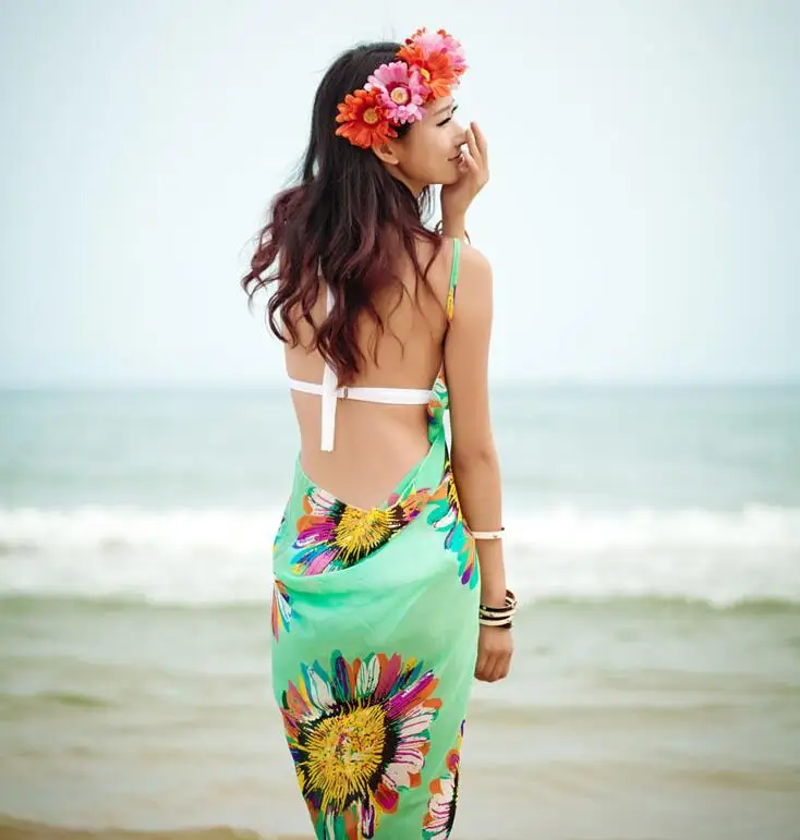 Пляжное Полотенце парео пикантное пляжное платье женское шифоновое полотенце с