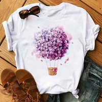 butterfly flowers printing t shirts women summer clothes tops for girls woman tshirts graphic round neck camisetas mujer
