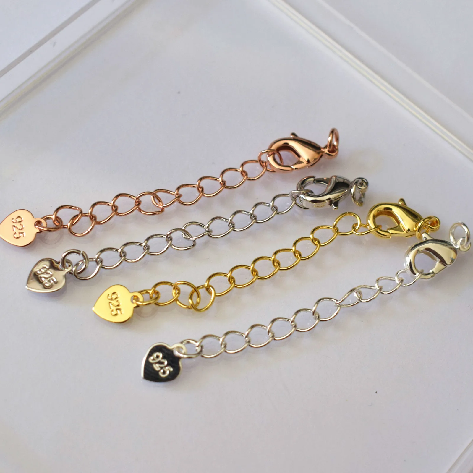 

Don't Fade 925 Sterling Silver Lobster Clasps Connector DIY Jewelry Making Findings Bracelet Necklace 0.6*1+5cm