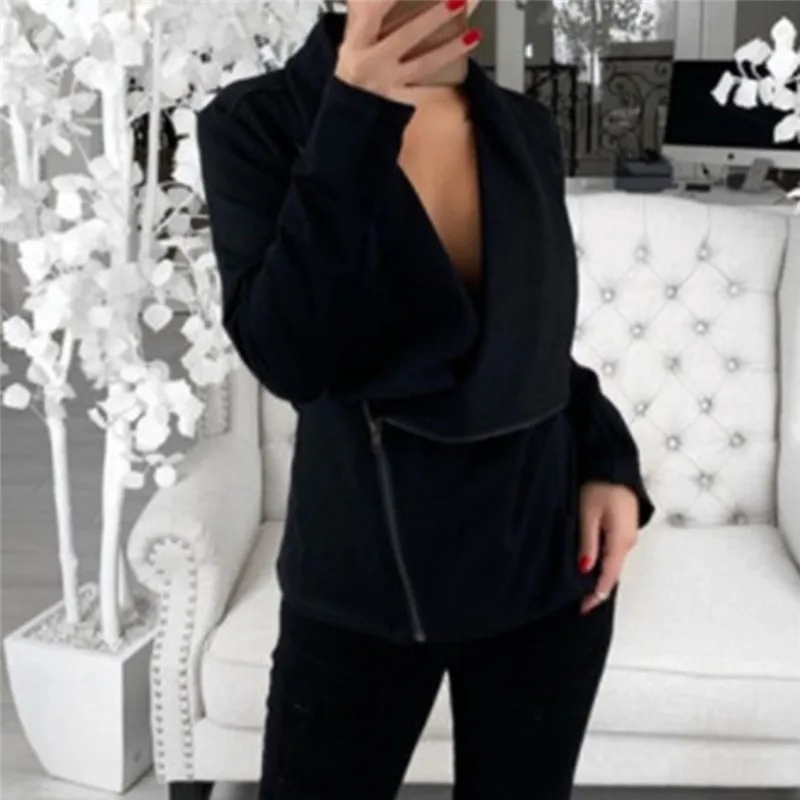 Повседневная куртка с длинным рукавом пальто отложным воротником для женщин