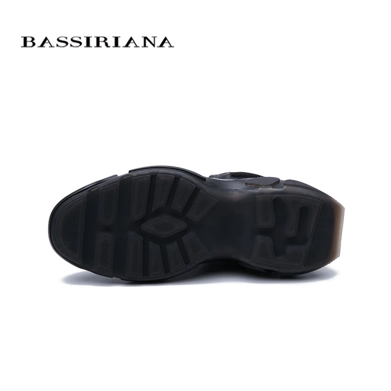 BASSIRIANA2019 зима новая повседневная женская обувь серебристо-черная кожа европейская мода тенденция плоские туфли