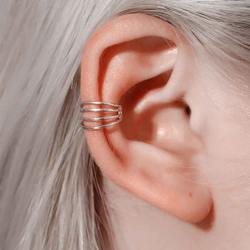 Женские серьги-каффы AOMU минималистичные металлические золотистого и