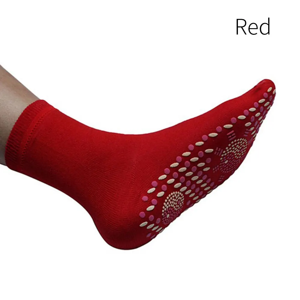 Red Новинка, зимние массажные носки с магнитотерапией, турмалин, Самонагревающиеся, забота о здоровье, дышащий массажер, зимние теплые носки для ухода за ногами - Цвет: Red