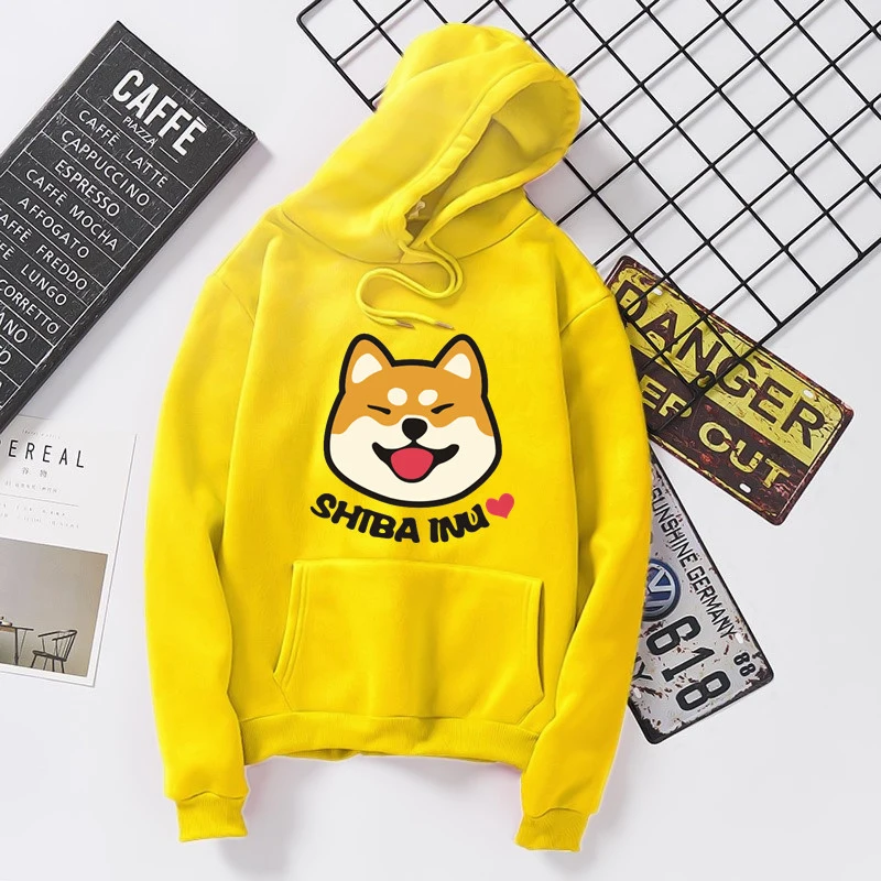 

Cartoon Women Hoodies Autumn Kawaii Cute Japanese Anime Shiba Innu Pullover Kpop Sweatshirt Casual Hooded