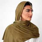 2021 мусульманский двойной хиджаб из Джерси шарф женский мусульманский шарф головной платок исламский головной платок малазийский Хиджаб Женский шарф