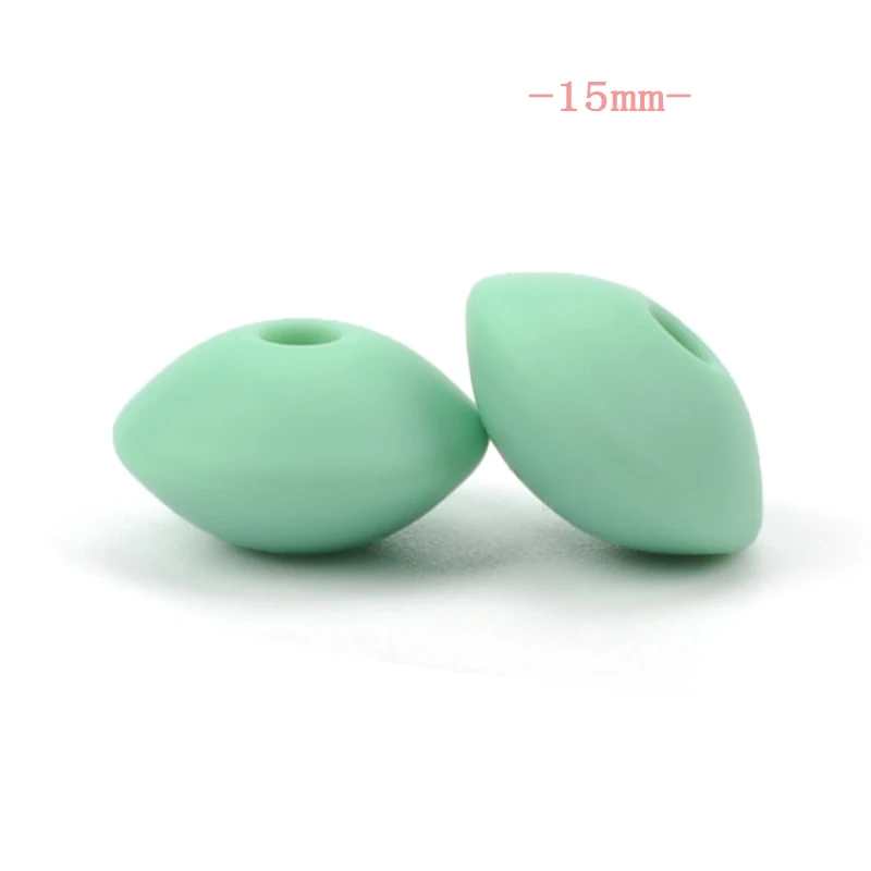 15mm mint LOFCA 12/15 мм Силиконовые чечевицы бусины 10 шт./лот детский Прорезыватель для зубов игрушки, не содержащие БИСФЕНОЛ по уходу за ребенком Силиконовый Сделай Сам грызунок Цепочки и ожерелья ювелирных изделий - Цвет: 15mm mint