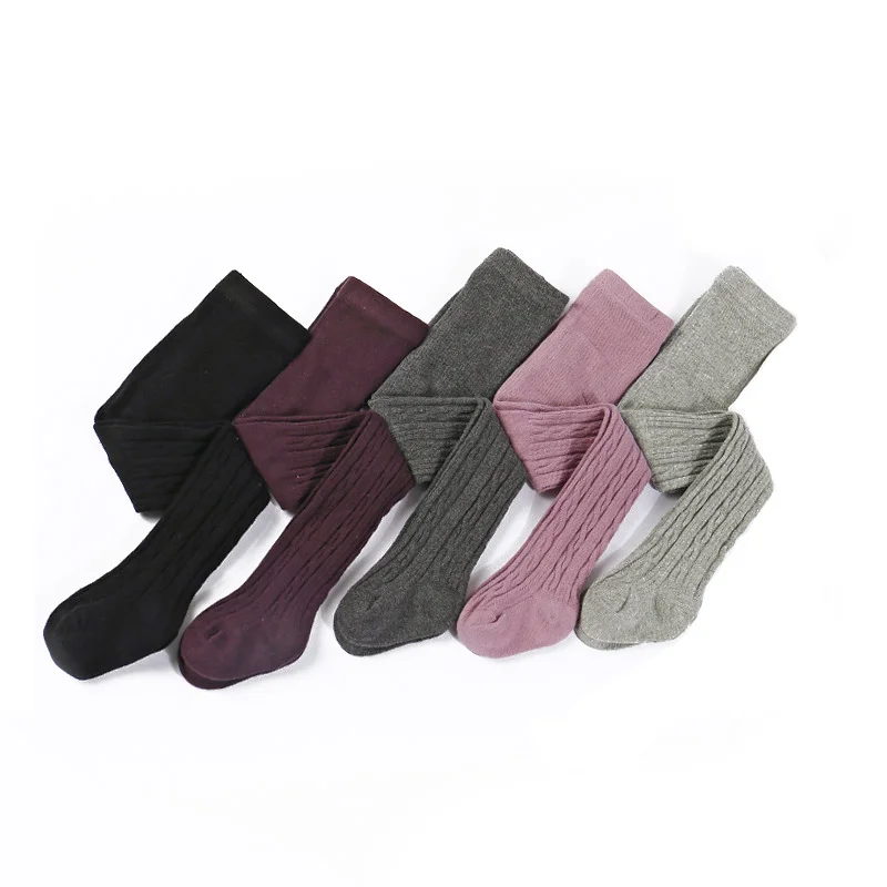 Детские осенне зимние трикотажные хлопковые теплые колготки однотонные для