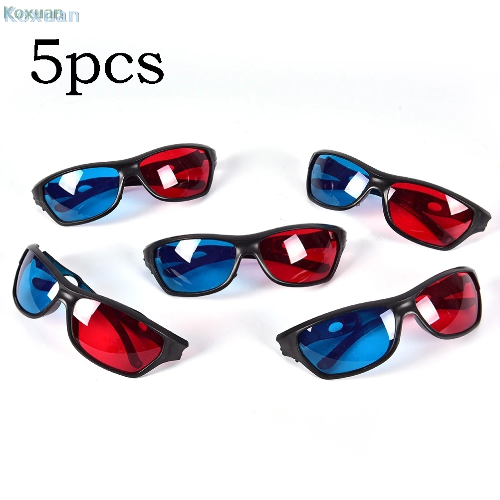 

5pcs/set Universal 3D Glasses Frame Red Blue For Dimensional Anaglyph 3D Movie Game DVD Vision 3D Glasses