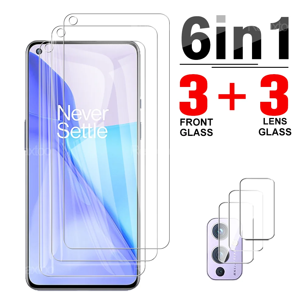 

6 в 1 закаленное стекло для OnePlus 9 9R 9RT 8T 7 7T 6 6T защита для экрана мягкое стекло для объектива камеры защита от царапин безопасная защитная пленк...