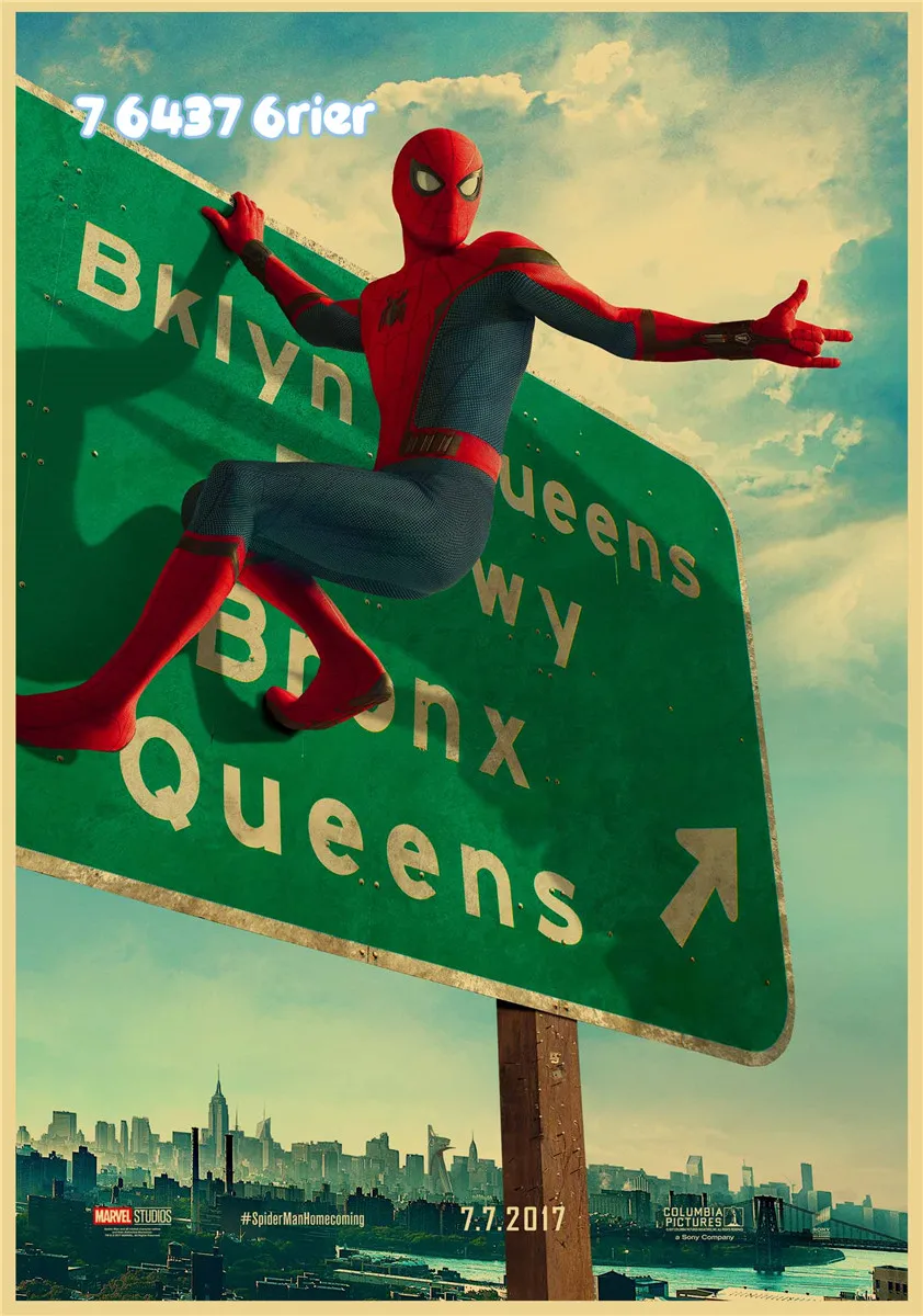 Постер серии Marvel с супергероями декоративный Рисунок из крафт-бумаги в ретро
