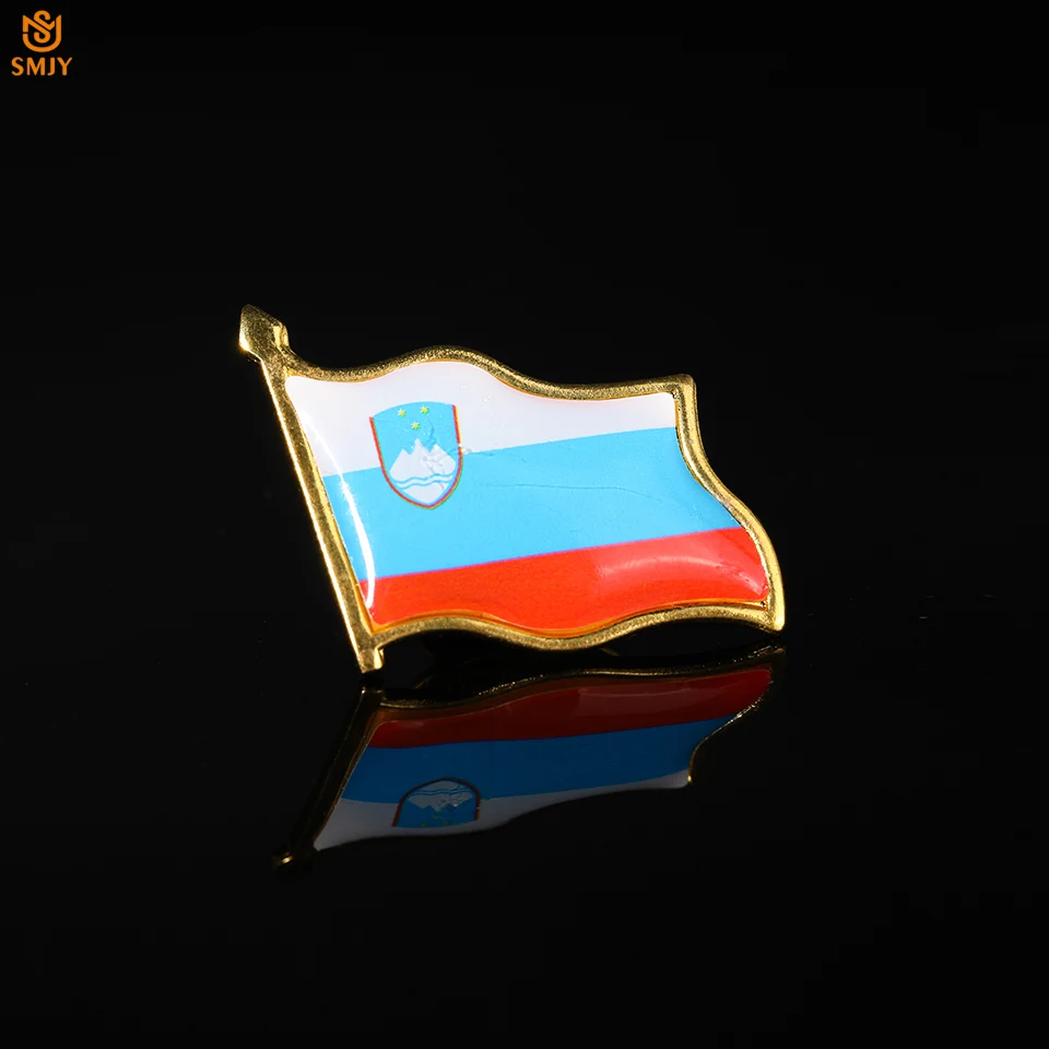 Словенский Национальный яркий язычок металлическая позолоченная эмблема