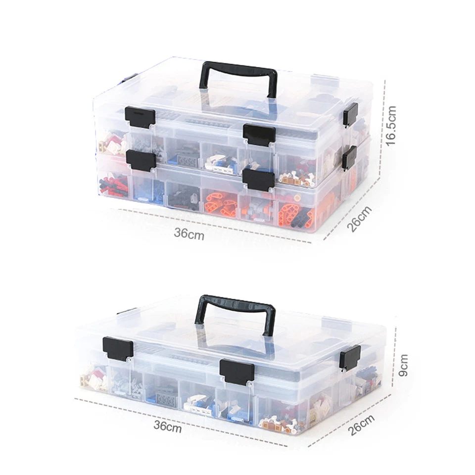 

Multi-Layer Building Blocks Lego Toys Large Capacity Hand Kids Storage Case Clear Plastic Storage Box Can Adjust Organizer Box