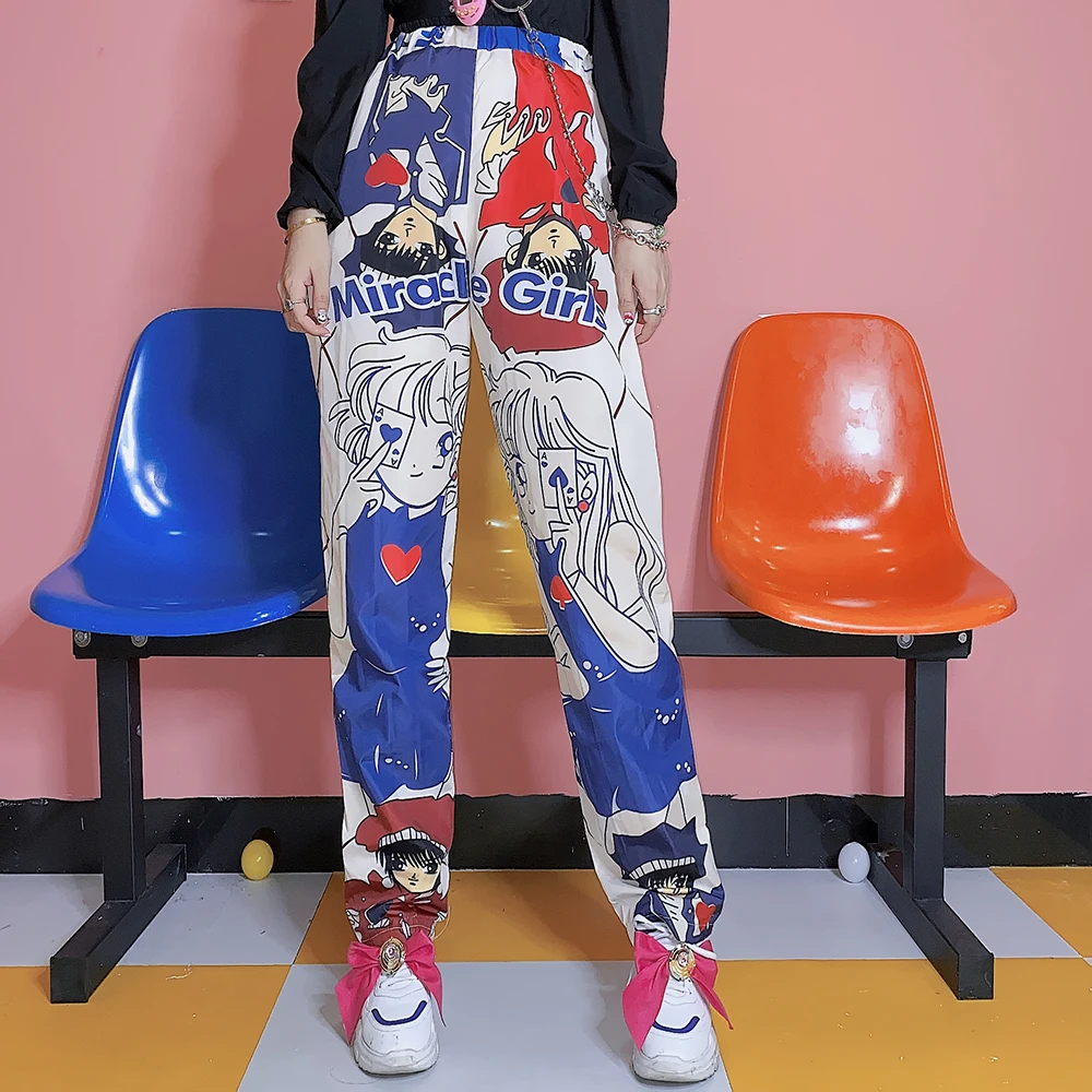 Японские Свободные Комбинезоны yuansufeng с принтом в виде волн для девочек | Женская