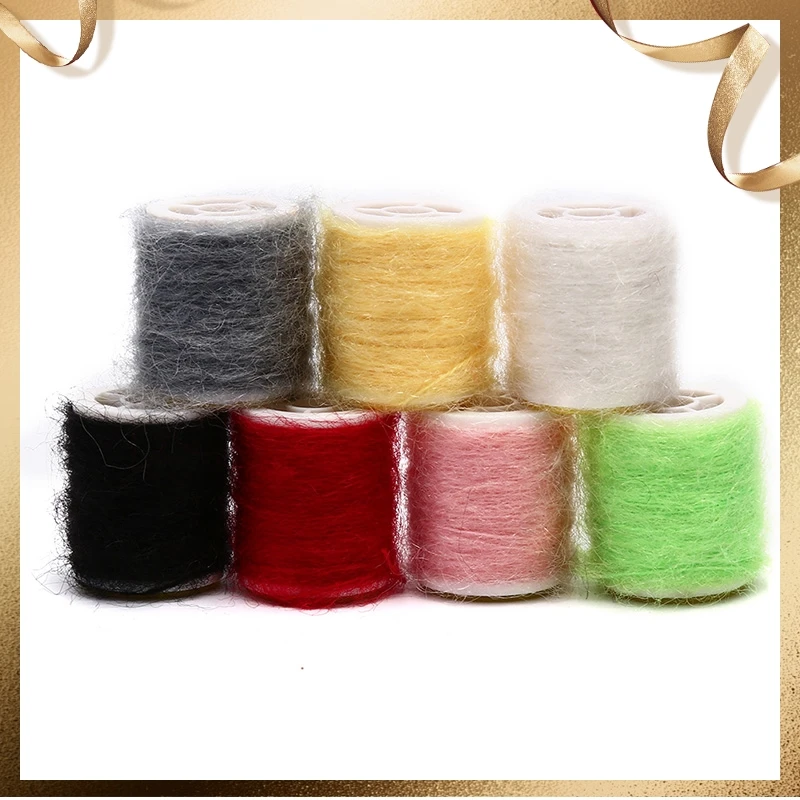 Плетеная мохеровая пряжа из длинной ангорской шерсти 7 цветов|Наживки для рыбной
