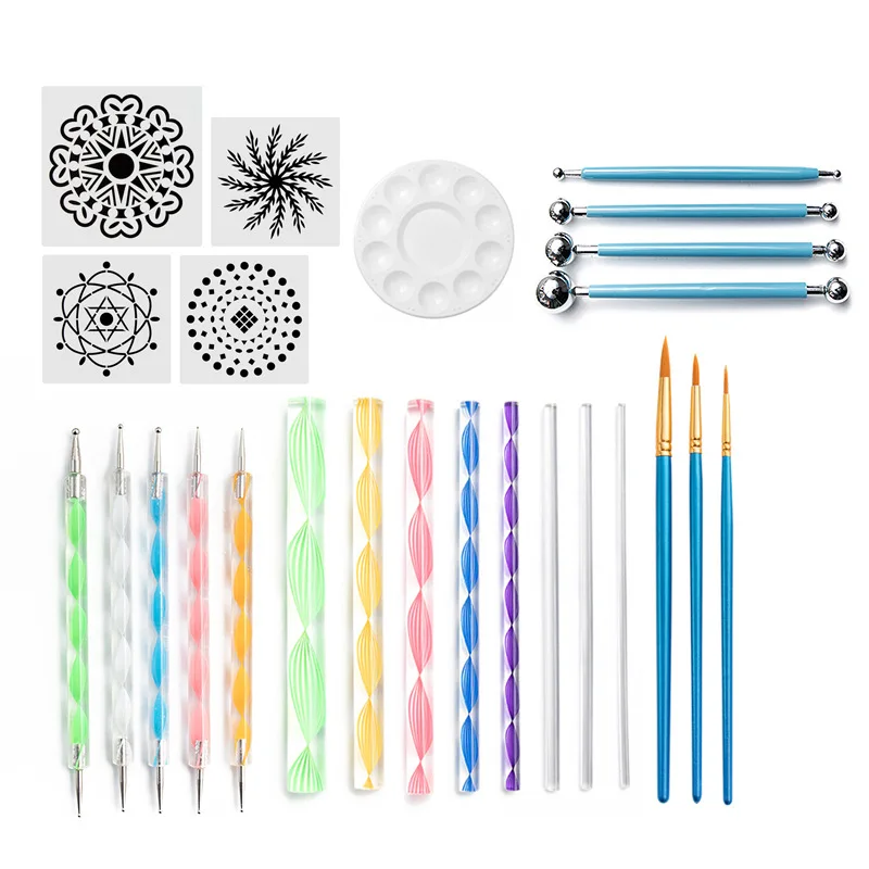 

35pcs Mandala Dotting Tools Set for Painting Rocks Pottery Portable Multifunction Embossing Dot Kit Tool Set Handwork Decoratio