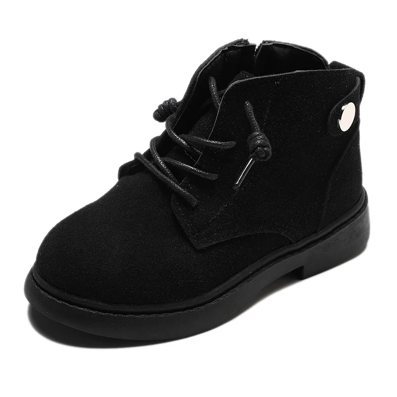 Осенне-зимние ботинки для мальчиков и девочек Кожаные Замшевые Детские