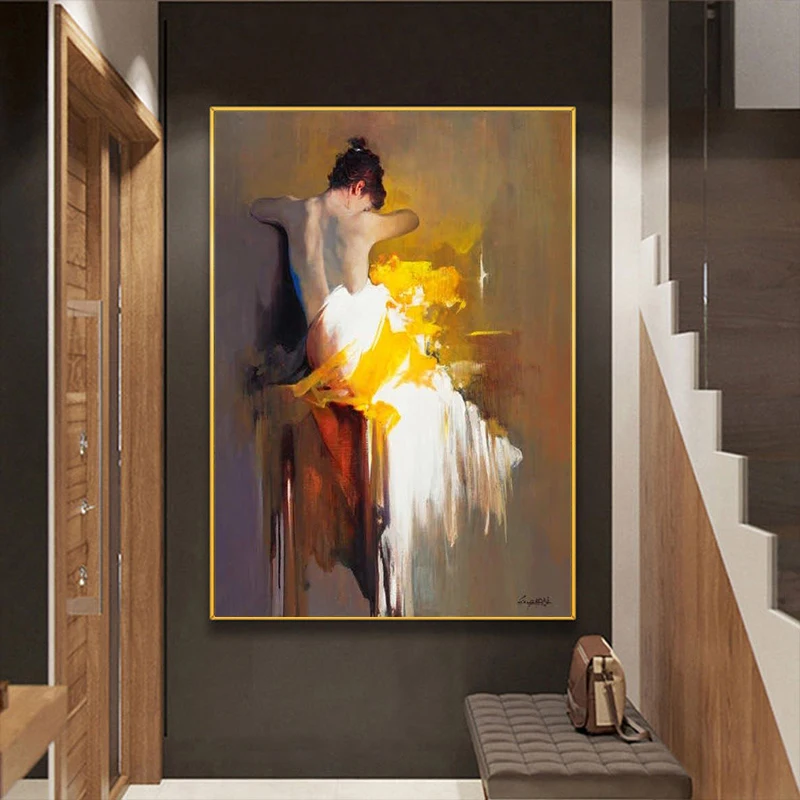 Абстрактные Художественные фигурки обнаженной женщины картины на холсте