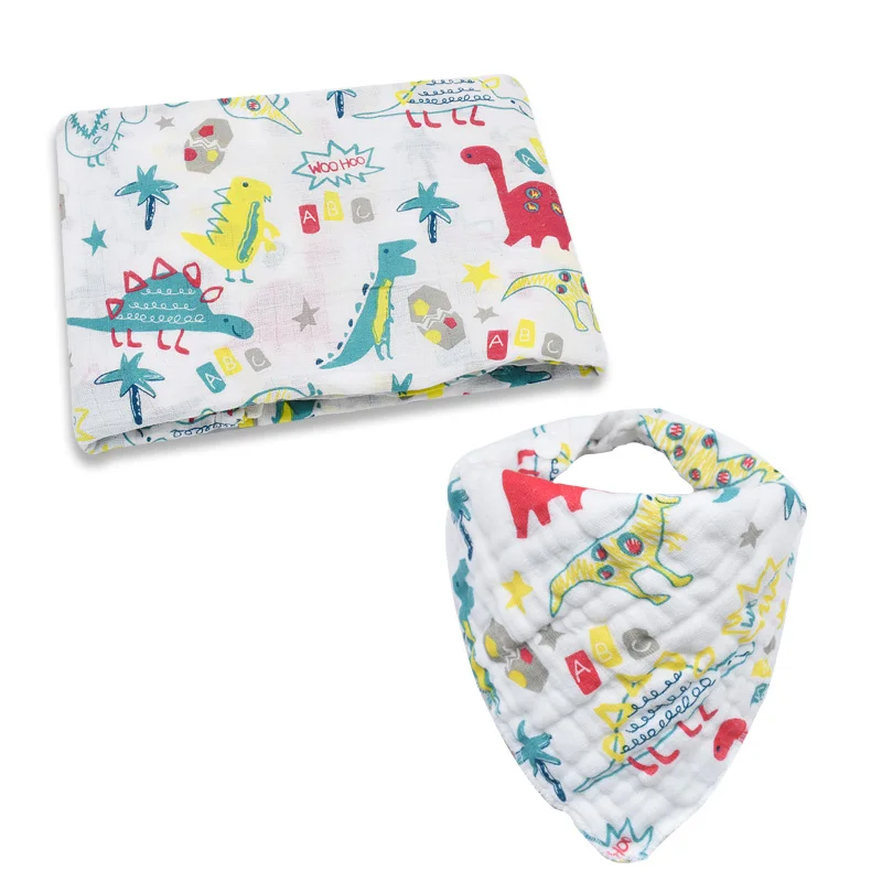 Пеленки + нагрудник детские пеленки мягкие одеяла для новорожденных марлевая