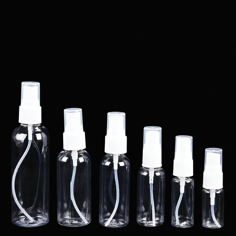 

1PCS Transparent Empty Spray Bottles 5ml/10ml/15ml/30ml/50ml/100ml Plastic Mini Refillable Container Empty Cosmetic Containers
