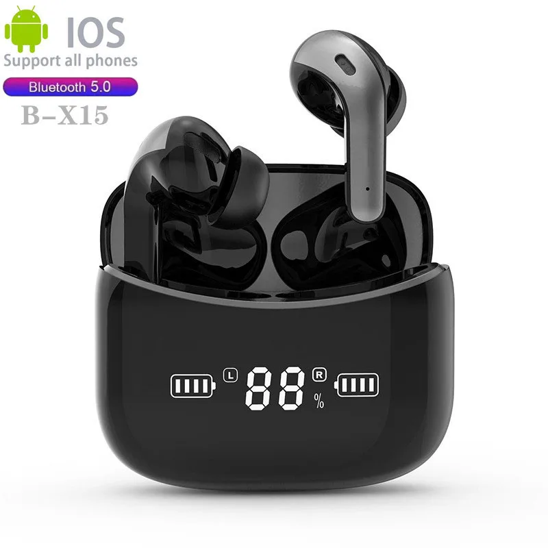 

BX15 TWS Wireless Earphone Bluetooth Stereo Earbuds In-Ear Sports Handsfree Earpieces With Mic Charging Box Ear Pods Extra Bass