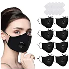 8 шт Черный уход за кожей лица оптом маски для взрослых дышащая пылевой фильтр маски с дыхательные клапаны моющиеся Pm25 маска для полости рта отрегулировать бинты