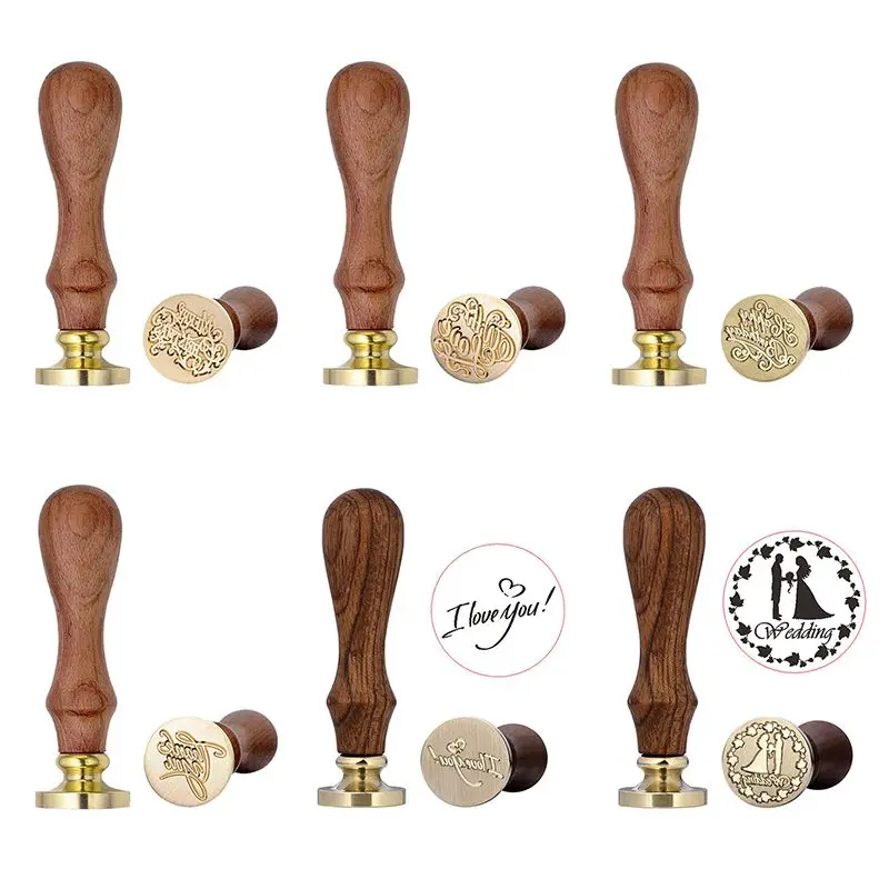 

Лидер продаж, винтажная Медная головка, деревянная ручка, благословение, восковая печать, штамп, карточка для письма, Декор, Счастливого Рож...