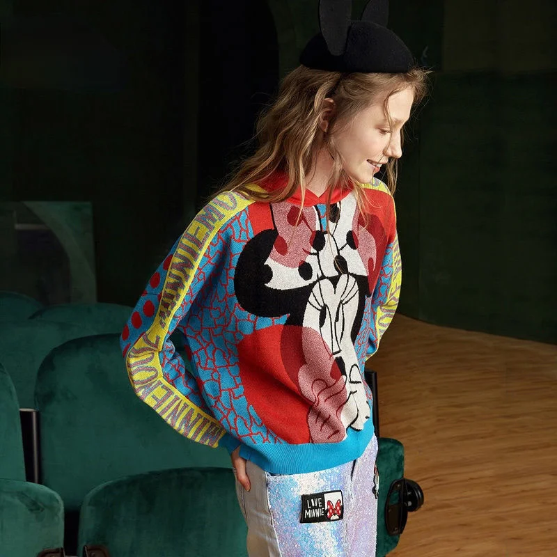 

2021 new high quality hooded knitted sweater temperament coat