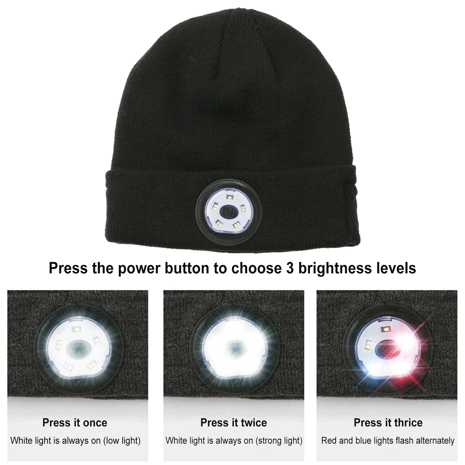 

Unisex 3 Modes Brightness Bluetooth Beanie Hat With Led Light Wireless Musical Knitted Hat With Headphone Outdoor Camping Tools