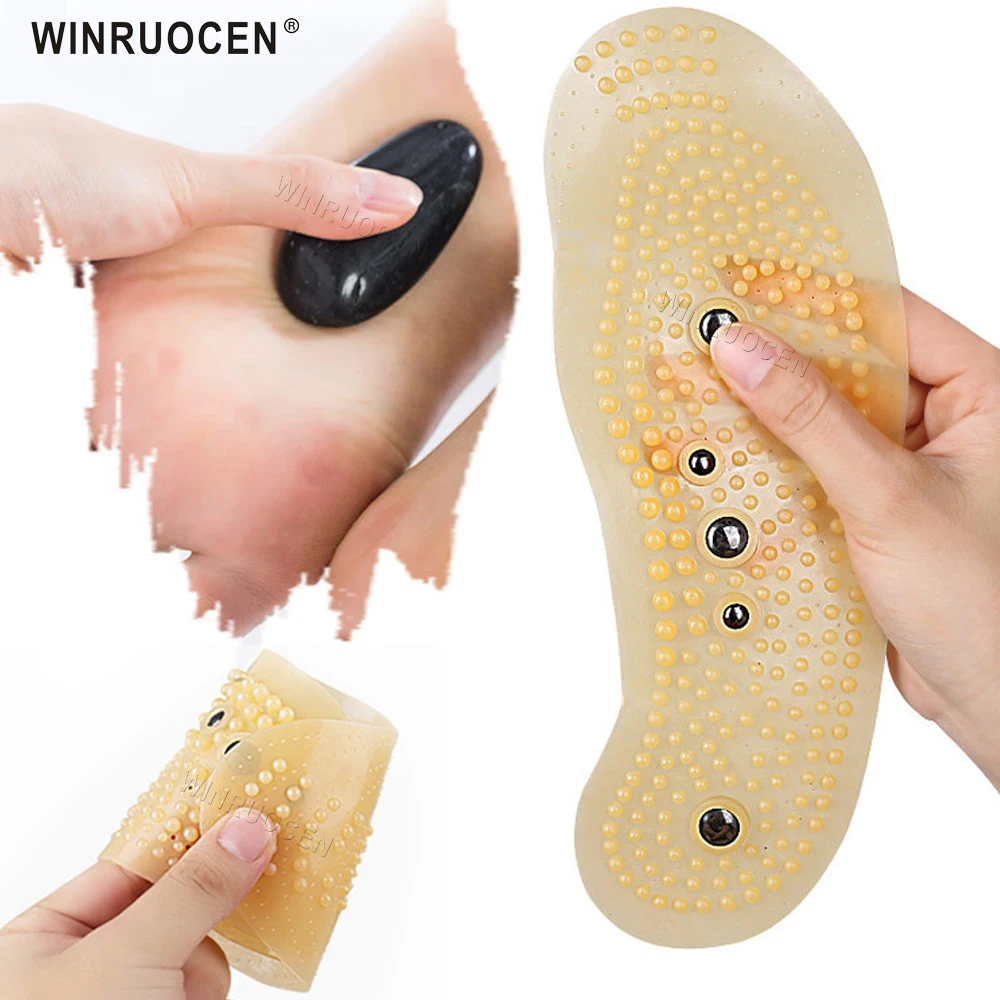 

WINRUOCEN 1Pair High Quality Magnetic Therapy Magnet Massage Insoles Men/ Women Shoe Comfort Pads Slimming Insoles