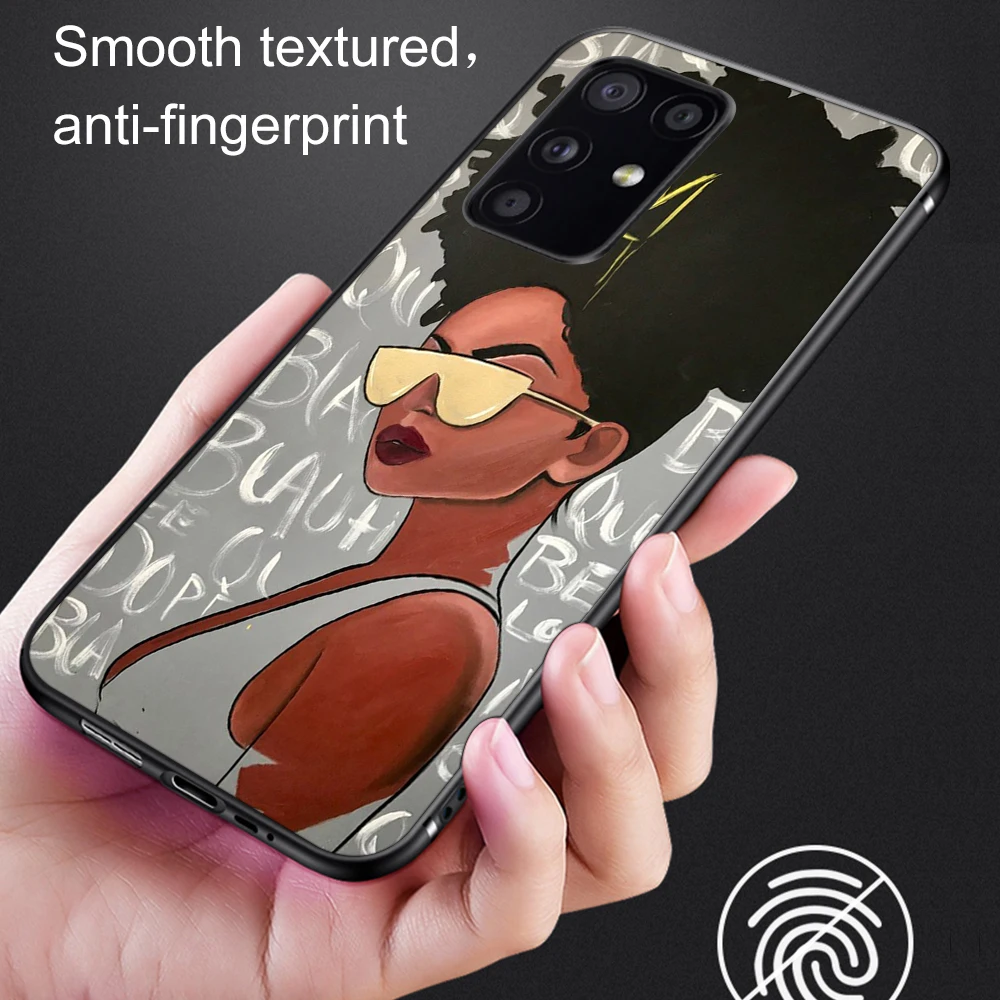 

Black Girl Case For Samsung Galaxy S21 S20 S10 A51 S9 S8 Plus Ultra S10e A50 A71 A70 A20E A21S NOTE 20 10 9 8 Plus Soft TPU Back