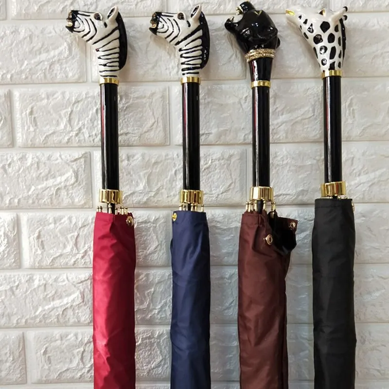 

Creative Animal Umbrella Rain Women and Men Semi-automatic Long-handle Umbrella Elegant Gentleman Sunscreen Parapluie Inverse