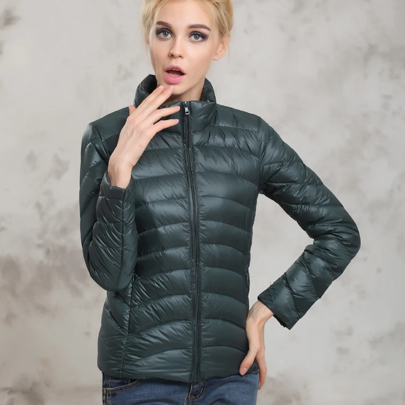 Куртка женская короткая на утином пуху весну осень|feminina|feminina inverno |