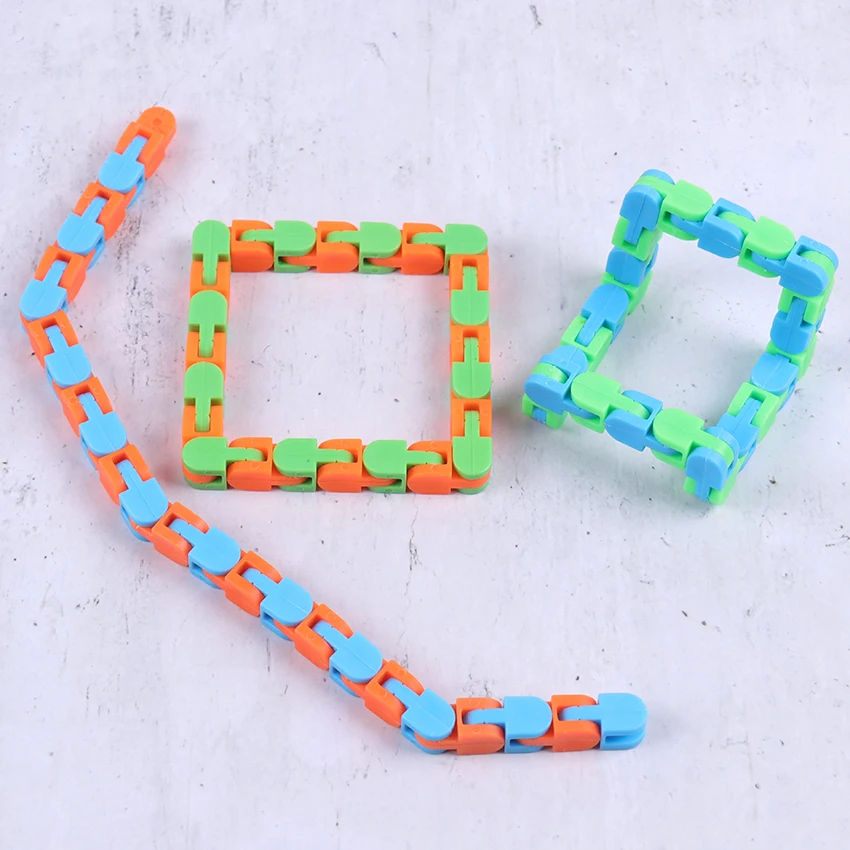 Rompecabezas de cadena de descompresi&oacute;n para ni&ntilde;os, juguete sensorial cl&aacute;sico, pistas locas, broche y clic, descompresi&oacute;n, juguetes para autismo, 1 ud.-3