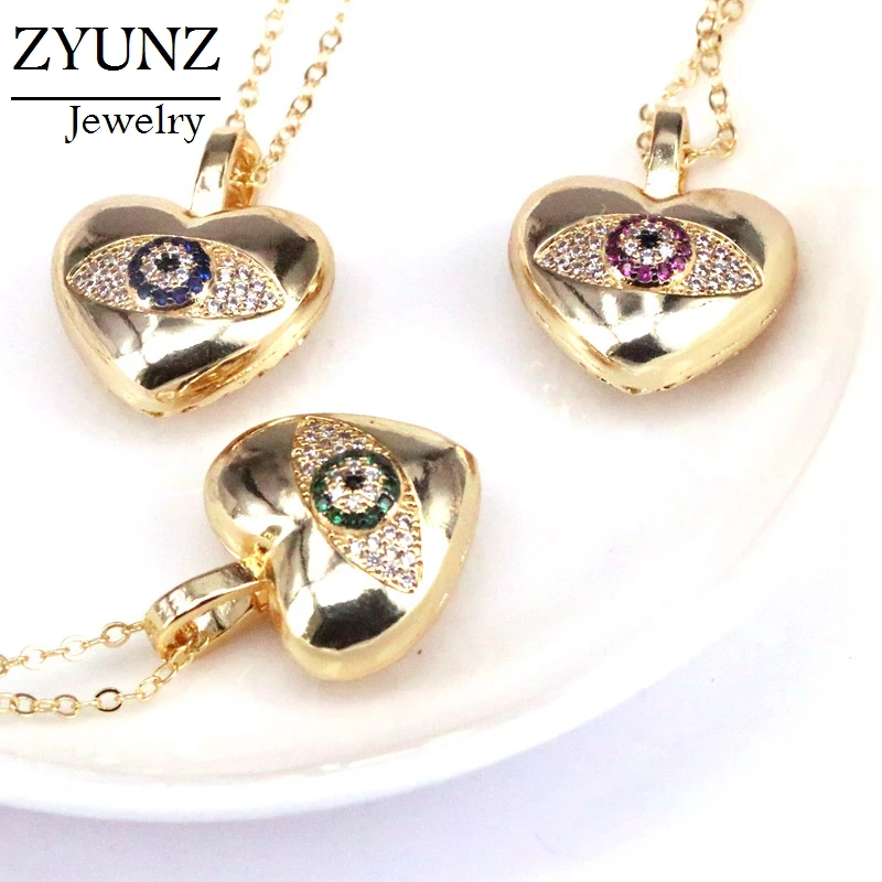 

5 шт., уникальный дизайн золотой Цвет глаз ожерелье для женщин и девушек, модная обувь с украшением в виде кристаллов CZ, стильный элегантный к...