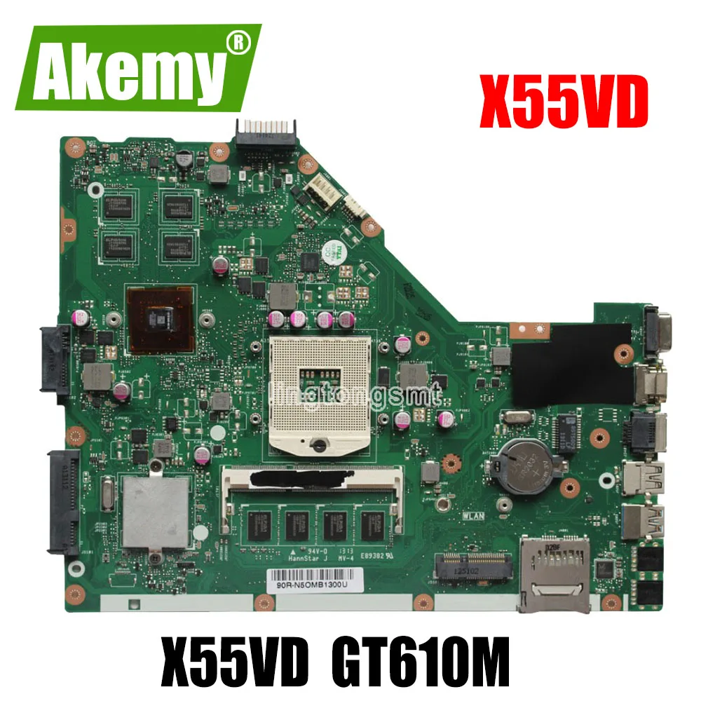 

SAMXINNO X55VD GeForce GT610M 2GB RAM mainboard REV 2.2 For Asus X55V X55VD X55VDR A55V laptop motherboard free shipping