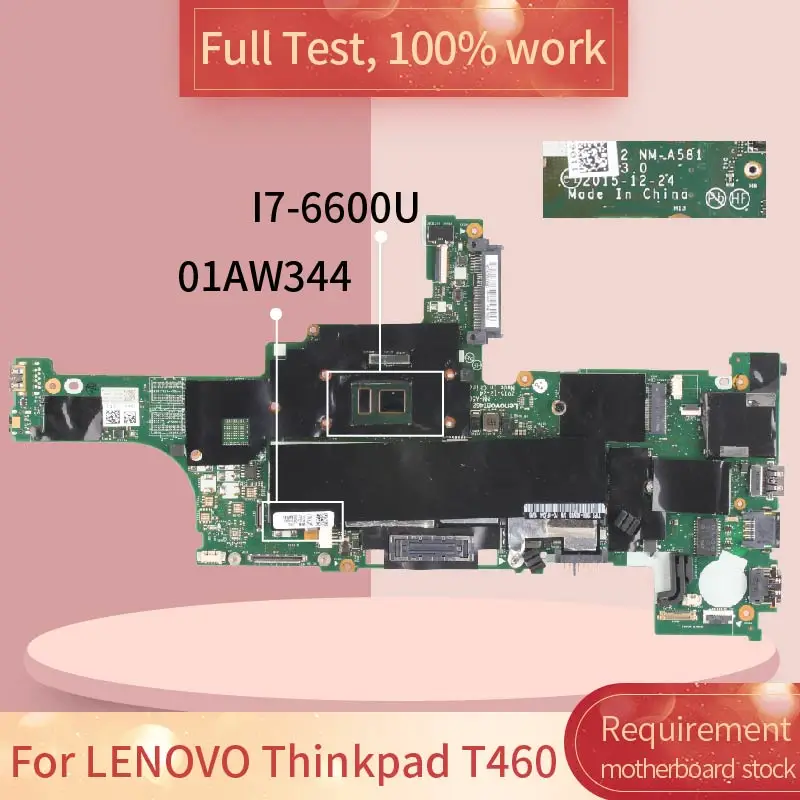 Для LENOVO Thinkpad T460 NM A581 01AW344 SR2F1 I7 6600U материнская плата Полный тест 100%