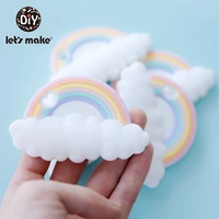 lets make 5pc rainbow silicone teethers cartoon shape bpa free tint rod food grade silicone baby teethers teething toys patent