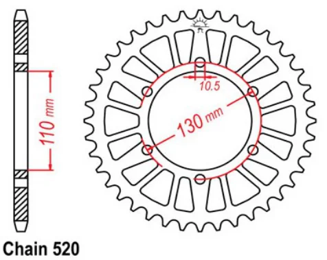 520 цепь мотоцикла Задняя звездочка для Yamaha MT-25 YZF-R25 YZF-R3 YZF R1 R7 MT-03 FZ6 Fazer Suzuki YZF-R6 GSX-R600 |