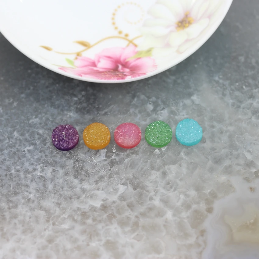 Плоские круглые бусины-кабошоны из драгоценных камней драгоценностей оптом 5