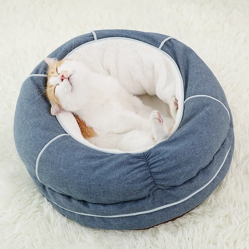 

Semi-enclosed Cat Litter Wrapped Deep-sleeping Cat Litter Pet Cat Comfortable Bed Warm Autumn and Winter Bed Pet Supplies