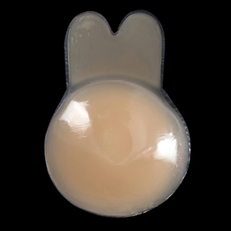 Силиконовый бюстгальтер с кроличьими сосками самоклеящийся без бретелек