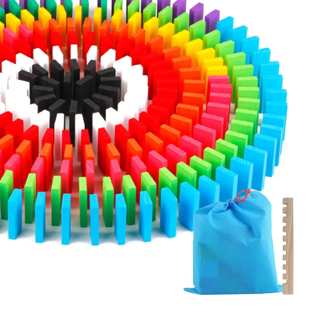 

Конструктор домино детский из радужного дерева, 100/300/500 шт.